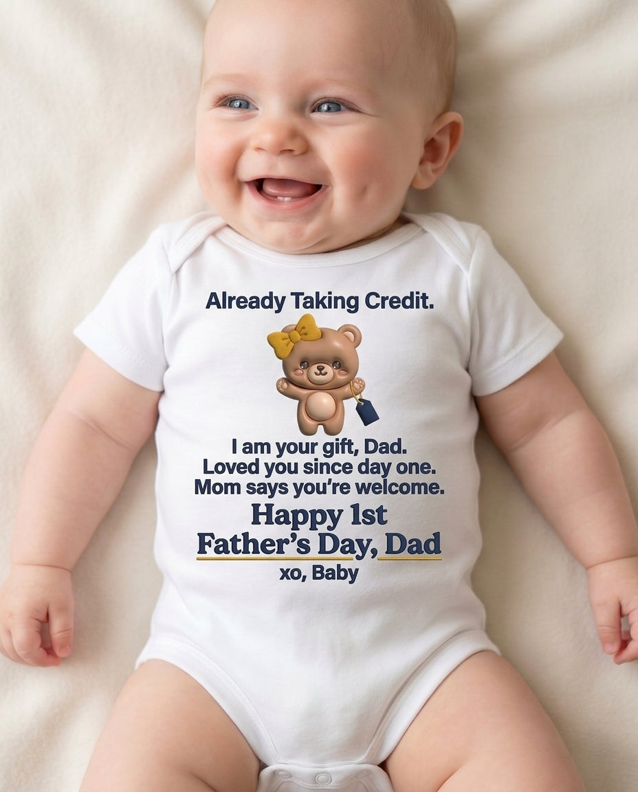 TotKind - Gift Bear v4 Already Taking Credit FDB Reddit Bo - Baby Onesie - 10052026