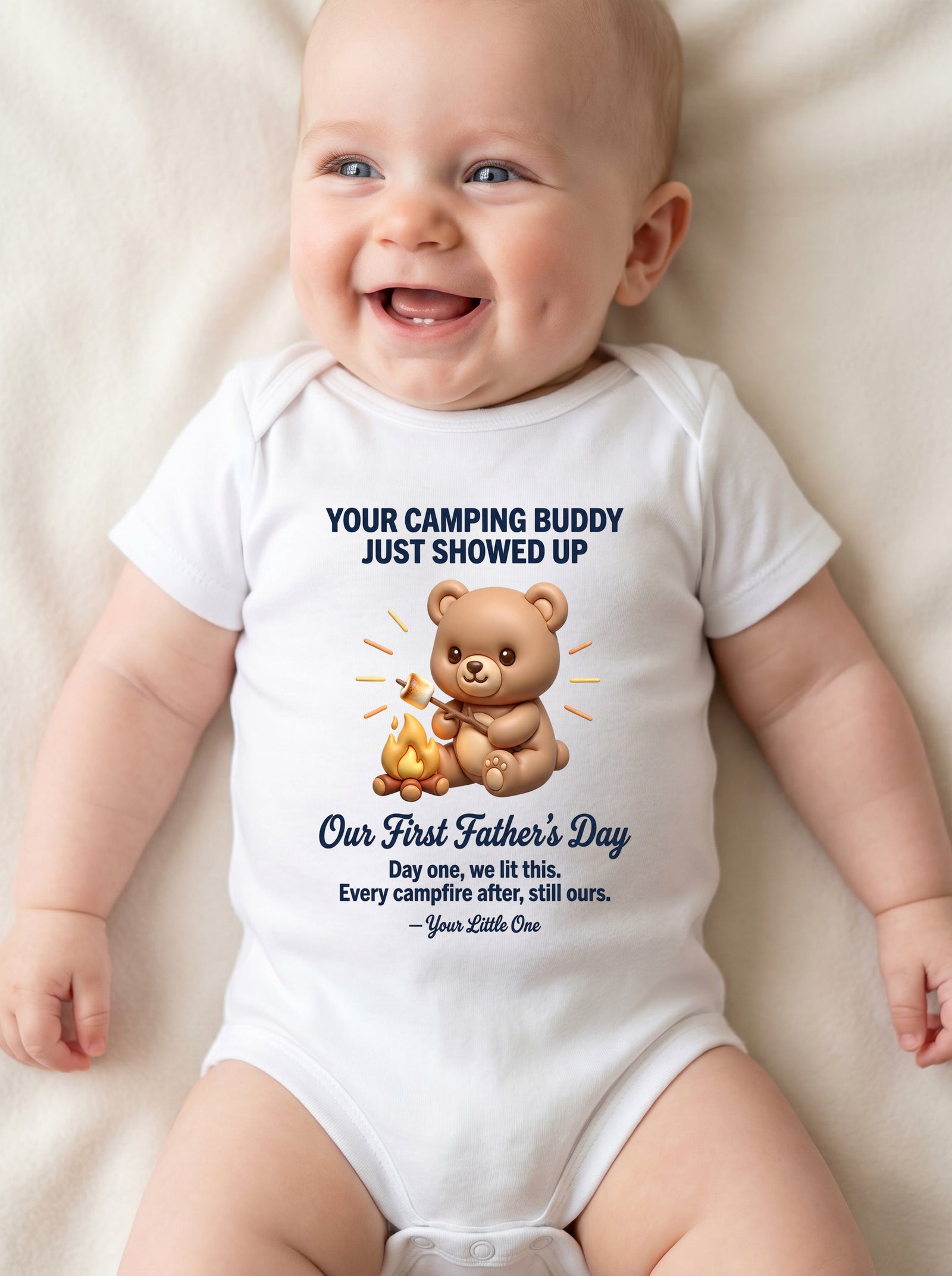 TotKind - NEW Campfire Buddy Bear Our First - Baby Onesie - 21052026