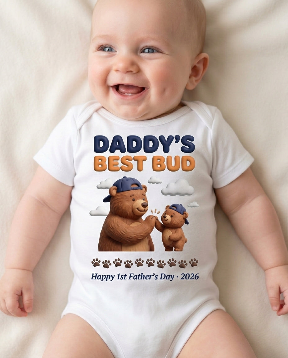 TotKind - Daddy Best Bud Bears - Baby Onesie