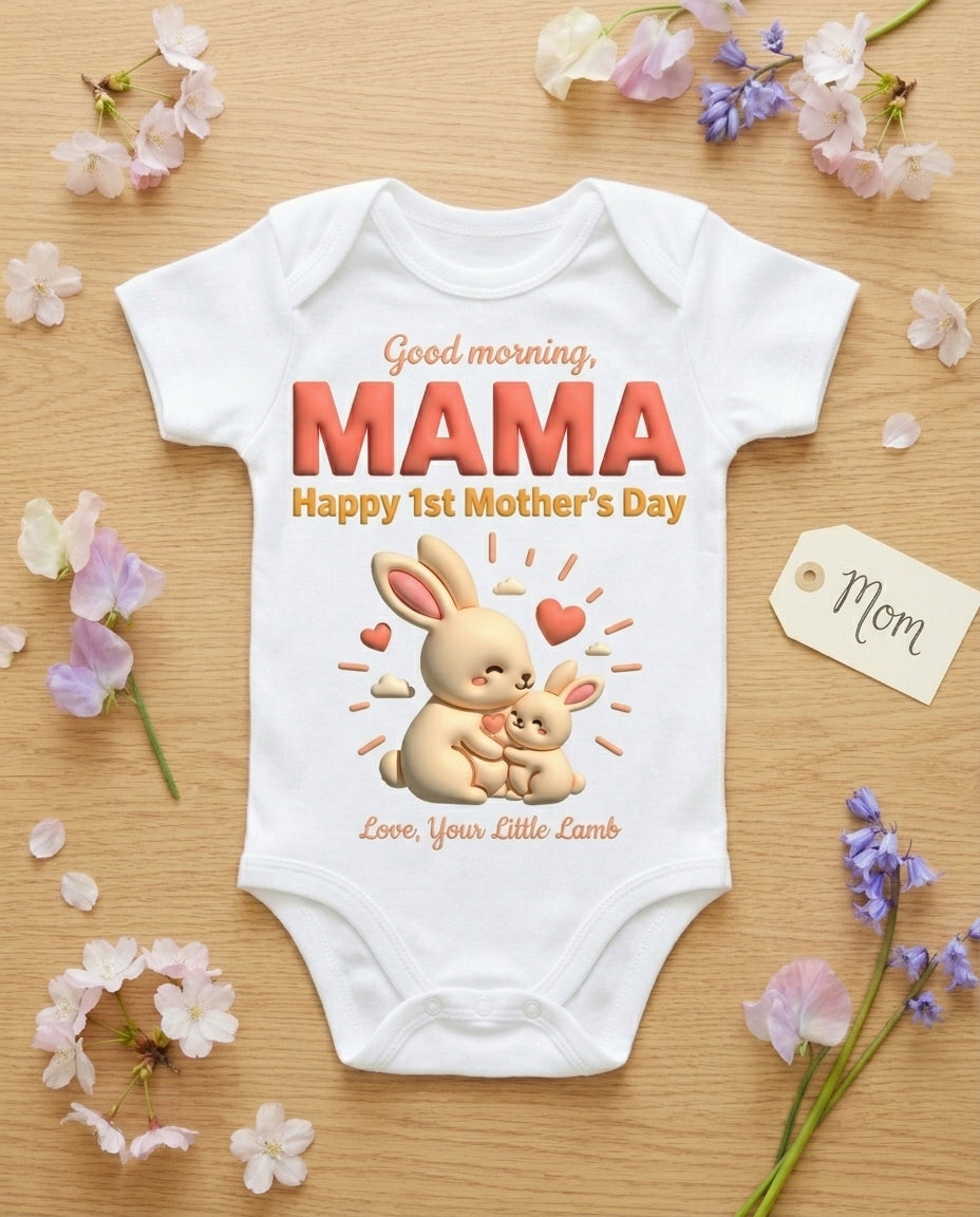 TotKind - Bunny Good Morning First Mothers Day - Baby Onesie