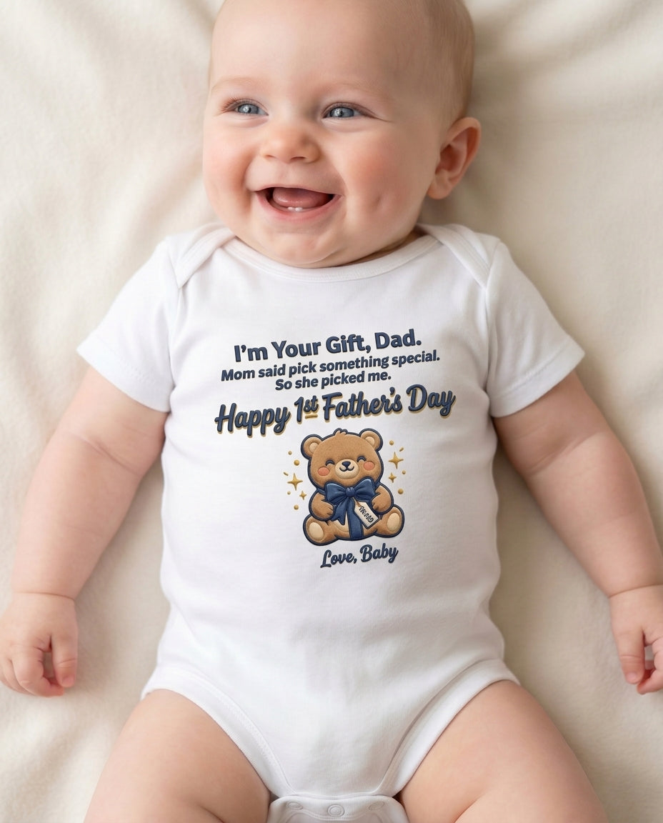 TotKind - Gift Bear v3 I Am Your Gift Concrete Protagonist - Baby Onesie - 09052026
