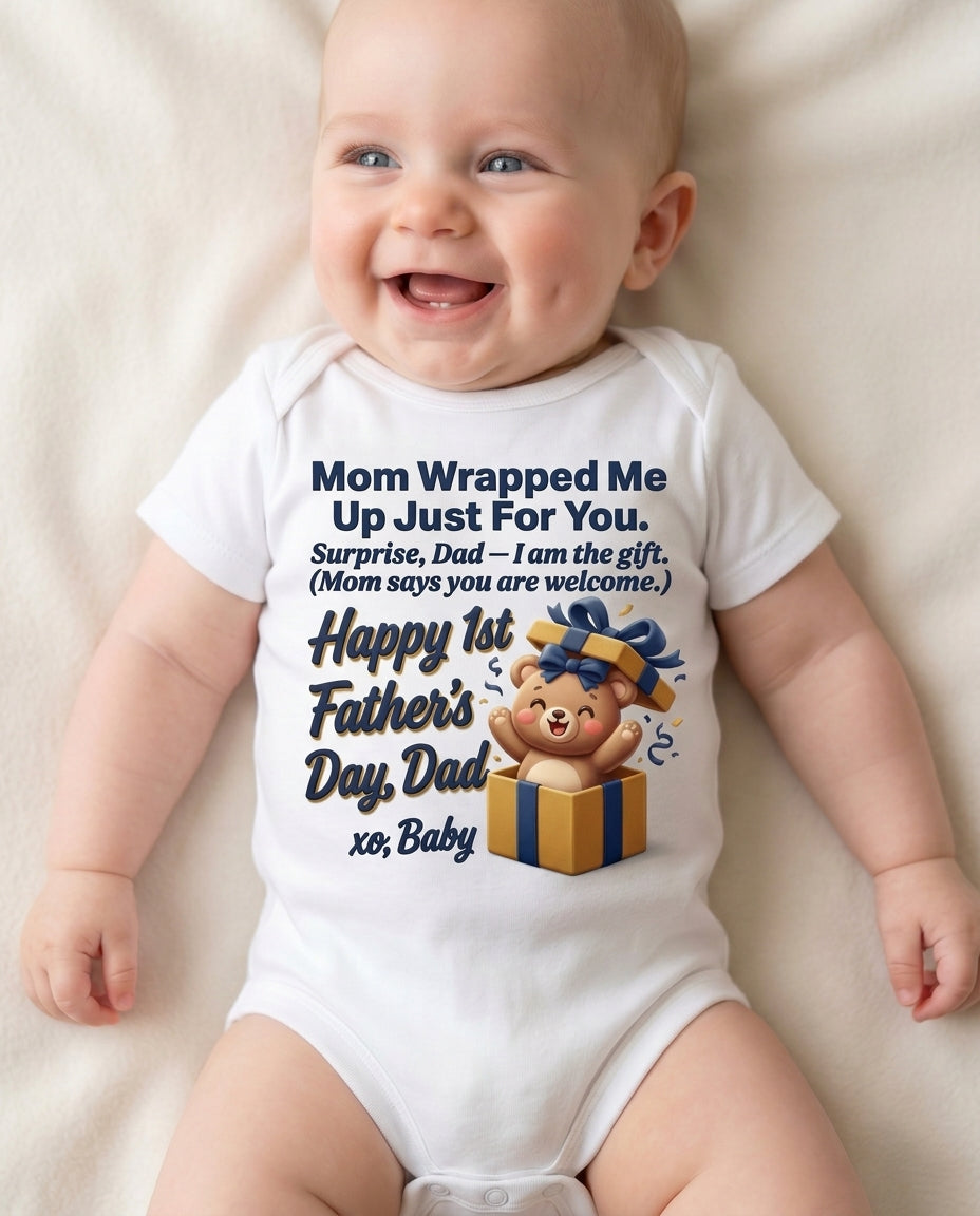 TotKind - Wrapped Bear v3 Mom Wrapped Me Up Reddit Fusion - Baby Onesie - 09052026
