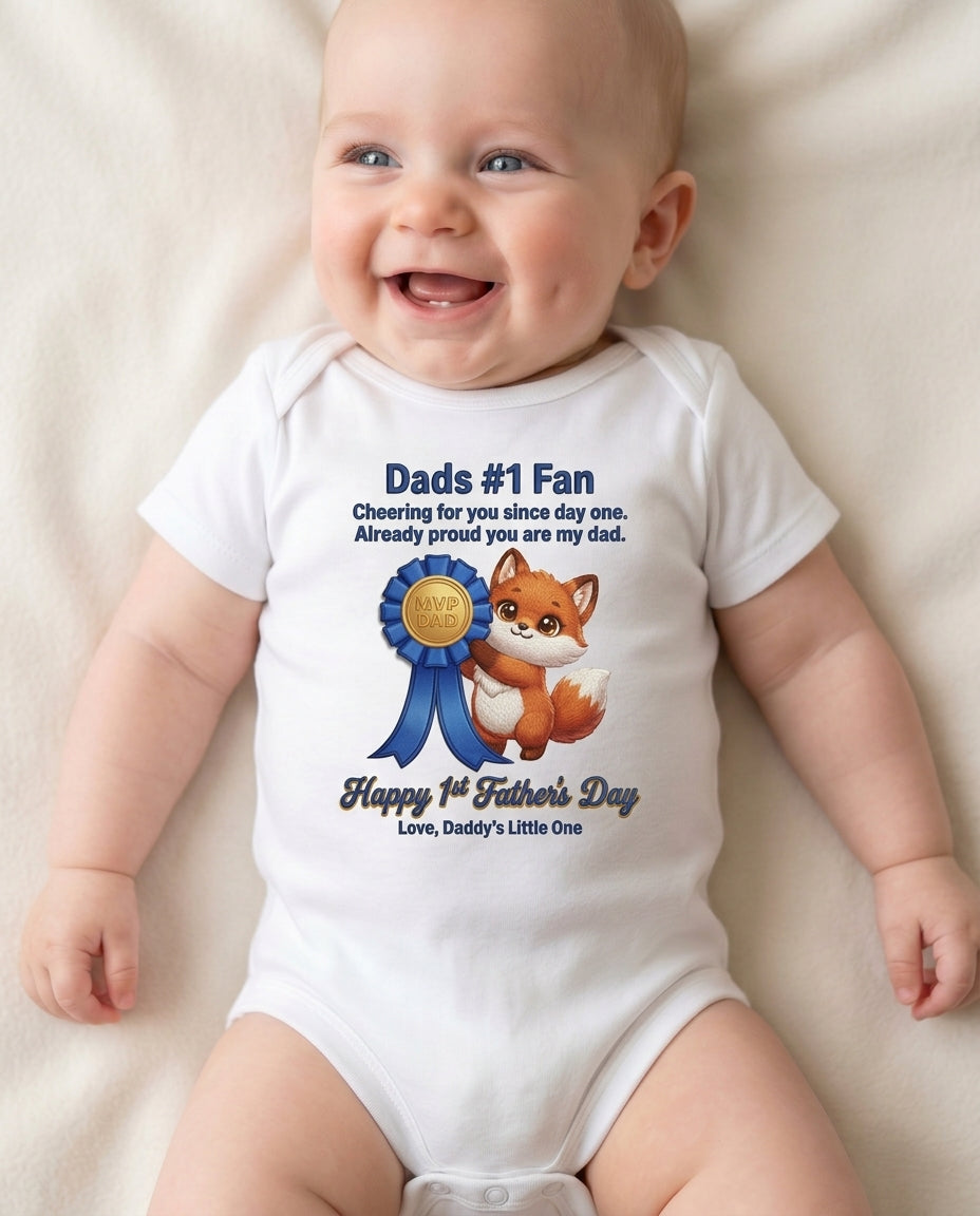 TotKind - H3 MVP Ribbon Fox Single-Line Headline thumbnail- - Baby Onesie - 13052026