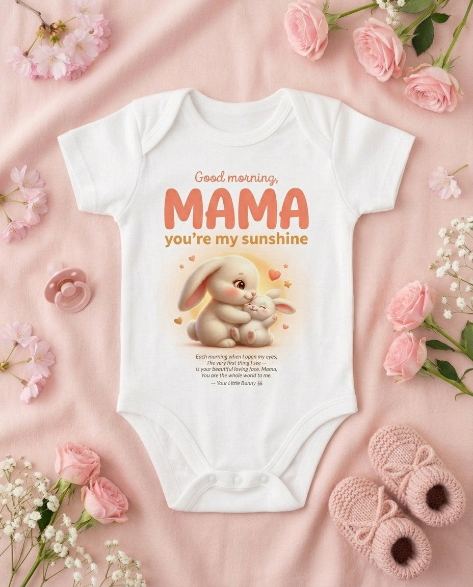 TotKind - Bunny Good Morning Mama - Baby Onesie