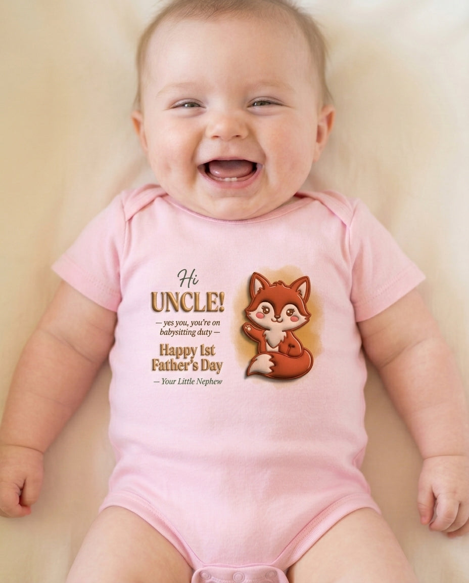 TotKind - Fox Uncle 1st Father's Day - Baby Onesie