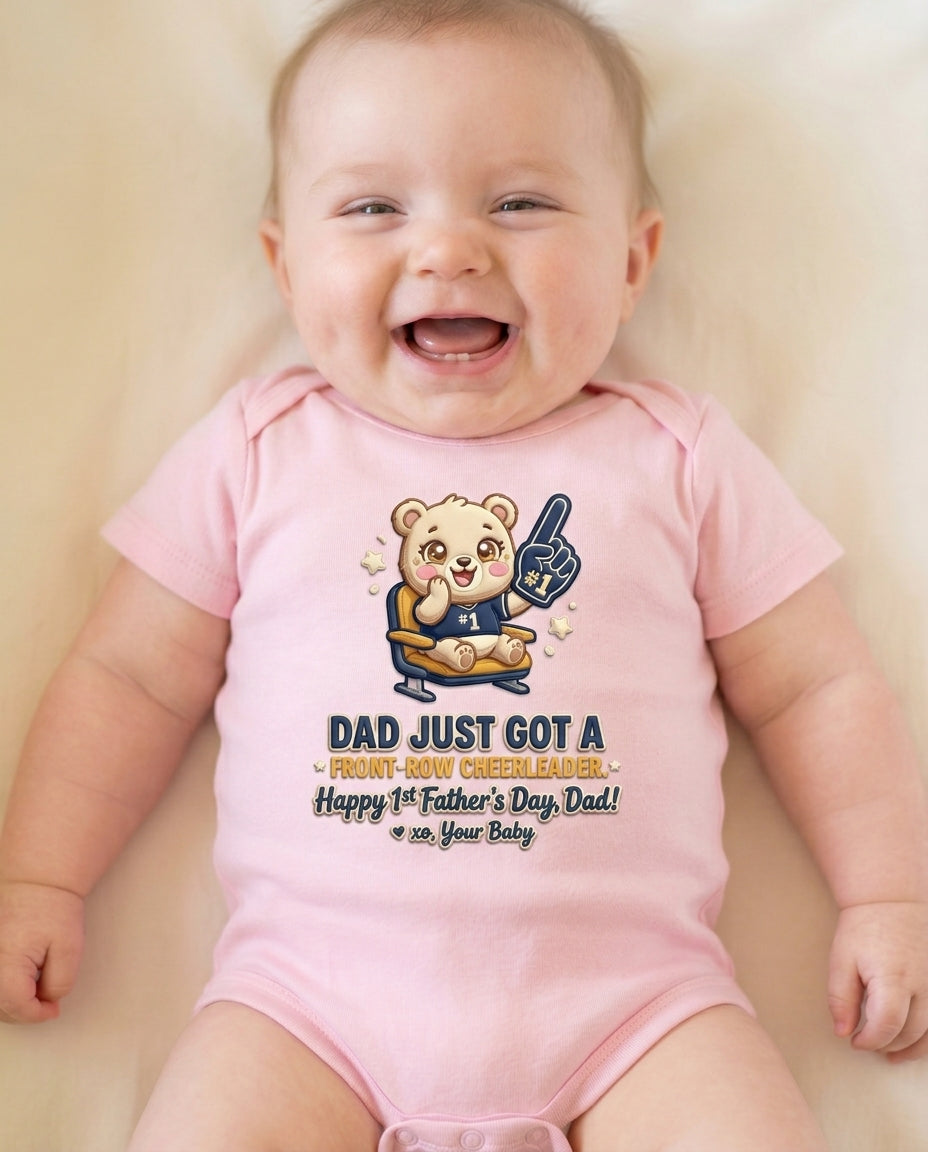 TotKind - Front-Row Cheerleader Bear - Baby Onesie