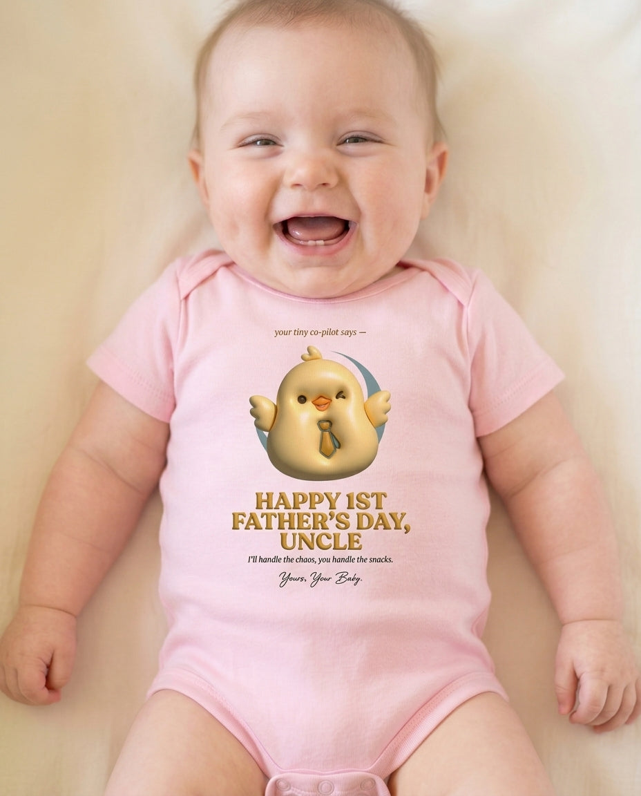 TotKind - Chick Tiny Helper for Uncle FD - Baby Onesie