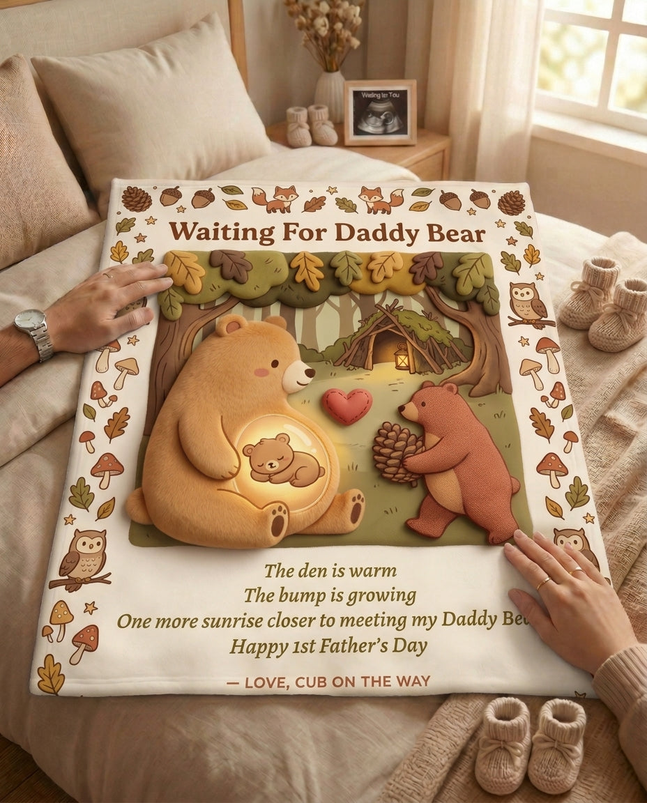TotKind - Waiting For Daddy Bear - Blanket