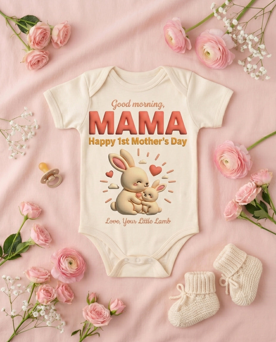 TotKind - Bunny Good Morning First Mothers Day - Baby Onesie