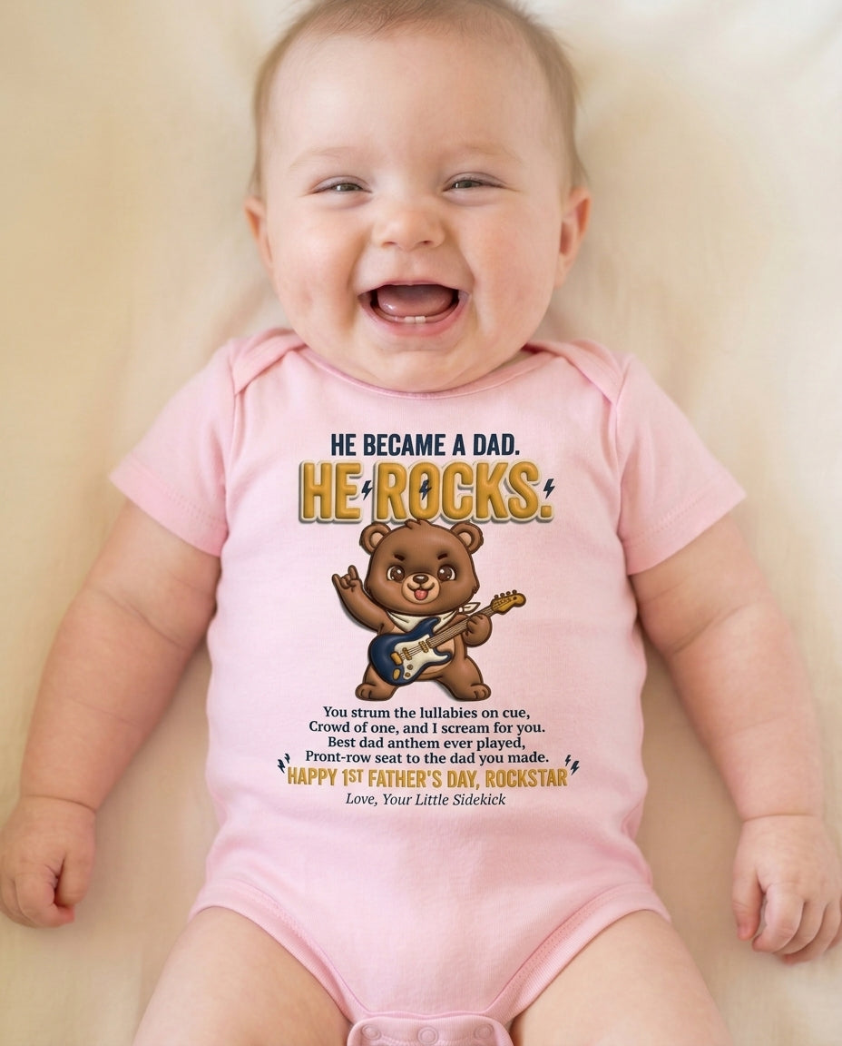 TotKind - He Rocks - Baby Onesie