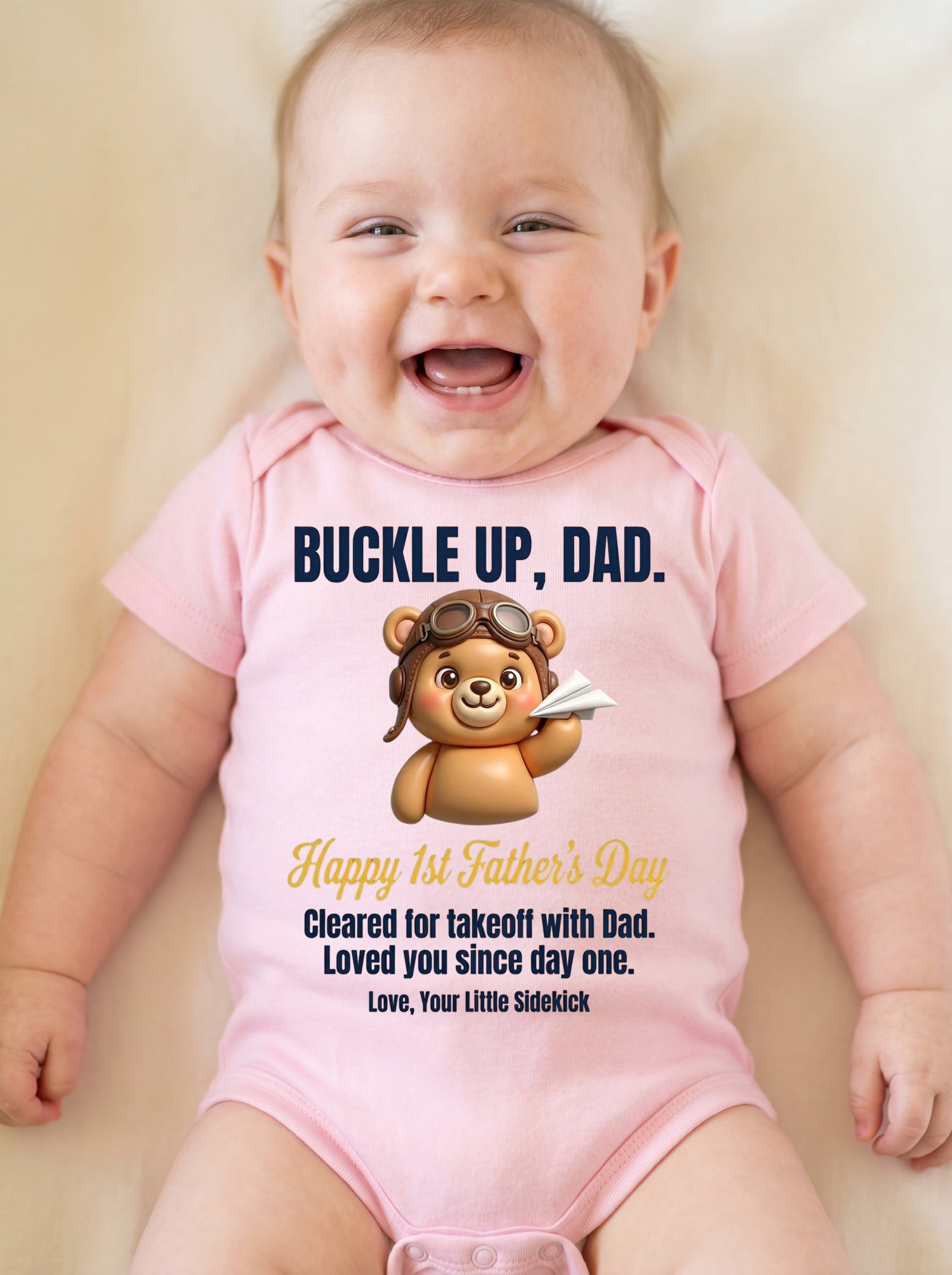 TotKind - H3 Single-Line Headline Test on Co-Pilot Bear Happ - Baby Onesie - 21052026