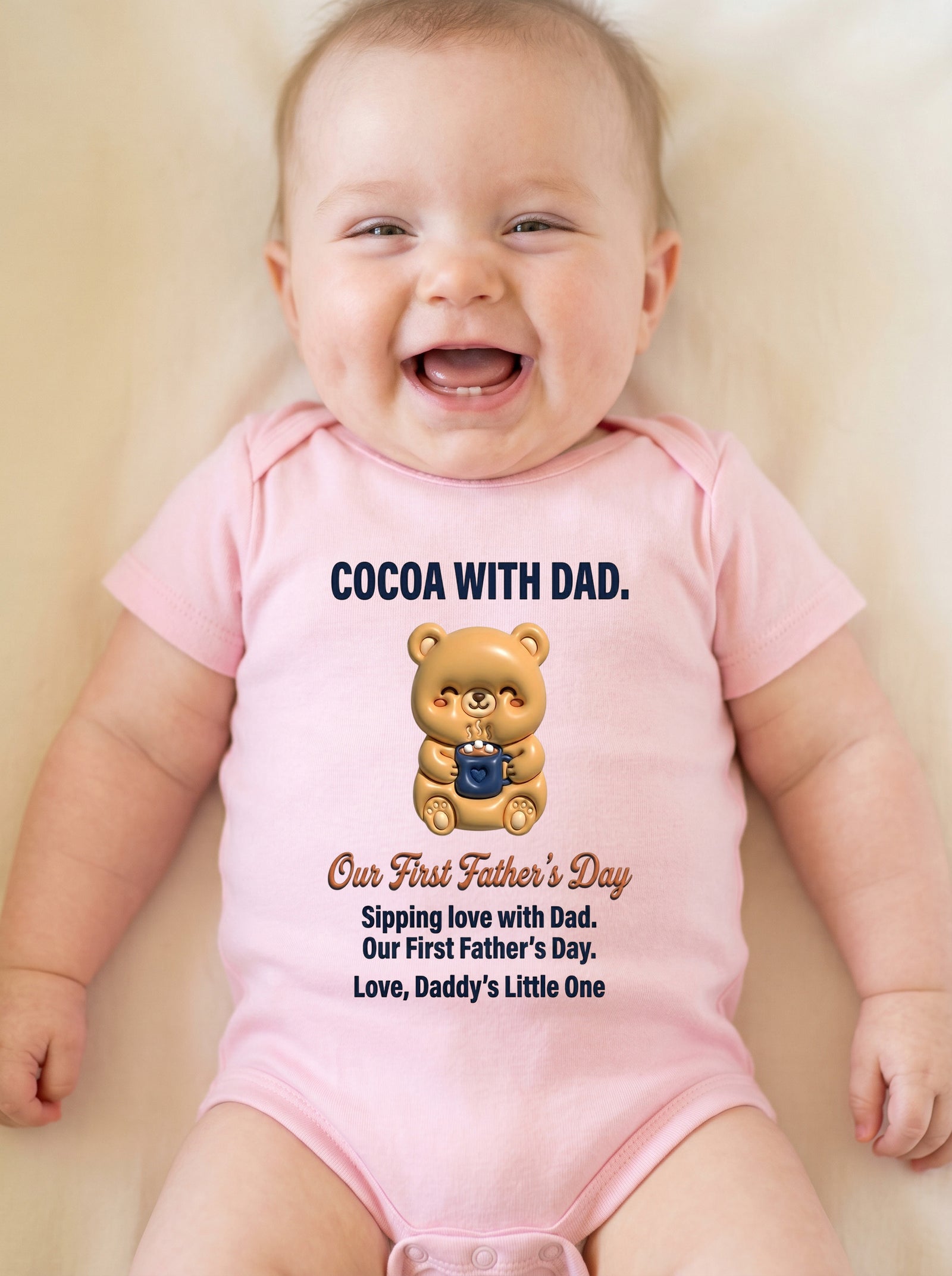 TotKind - H9 Ultra-Short 2-Sentence Body on Cocoa Mug Bear O - Baby Onesie - 21052026
