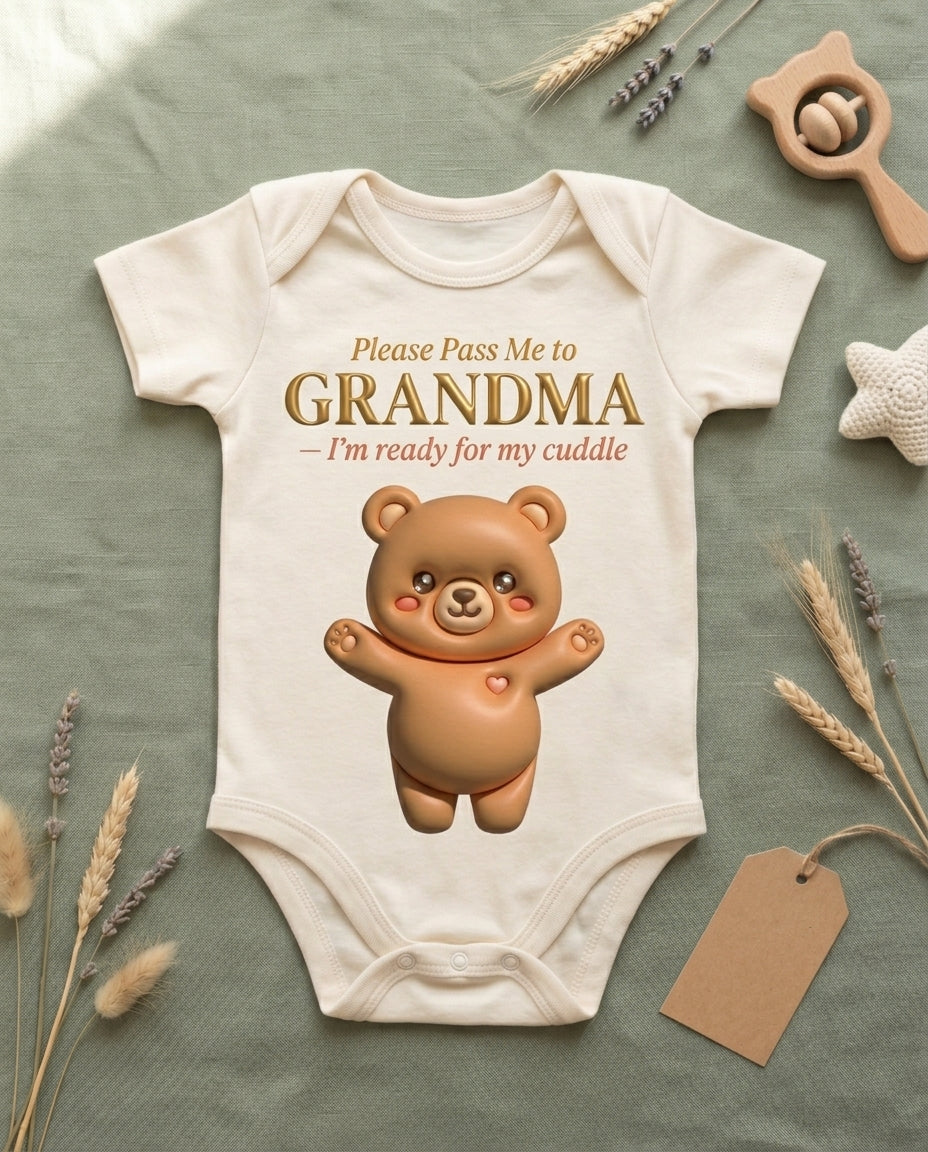 TotKind - Bear Pass Me To Grandma - Baby Onesie