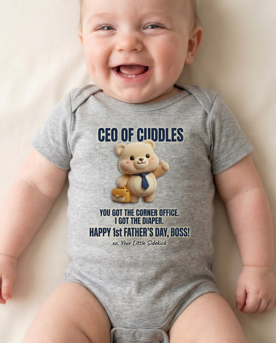 TotKind - CEO Of Cuddles Necktie Bear - Baby Onesie