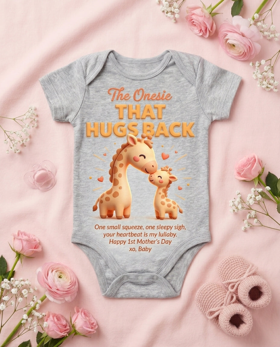 TotKind - Giraffe Morning Hug Sensory 1st Mothers Day - Baby Onesie
