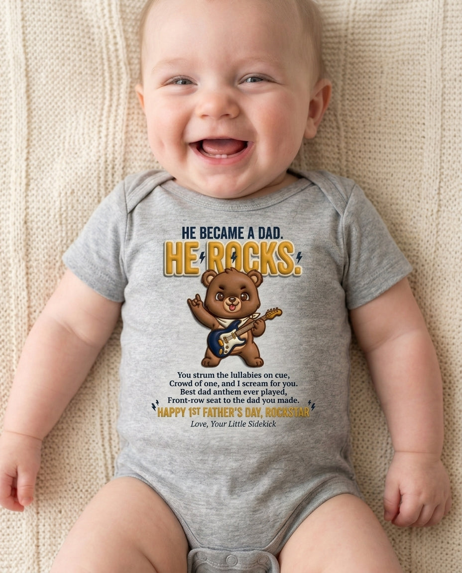 TotKind - He Rocks - Baby Onesie