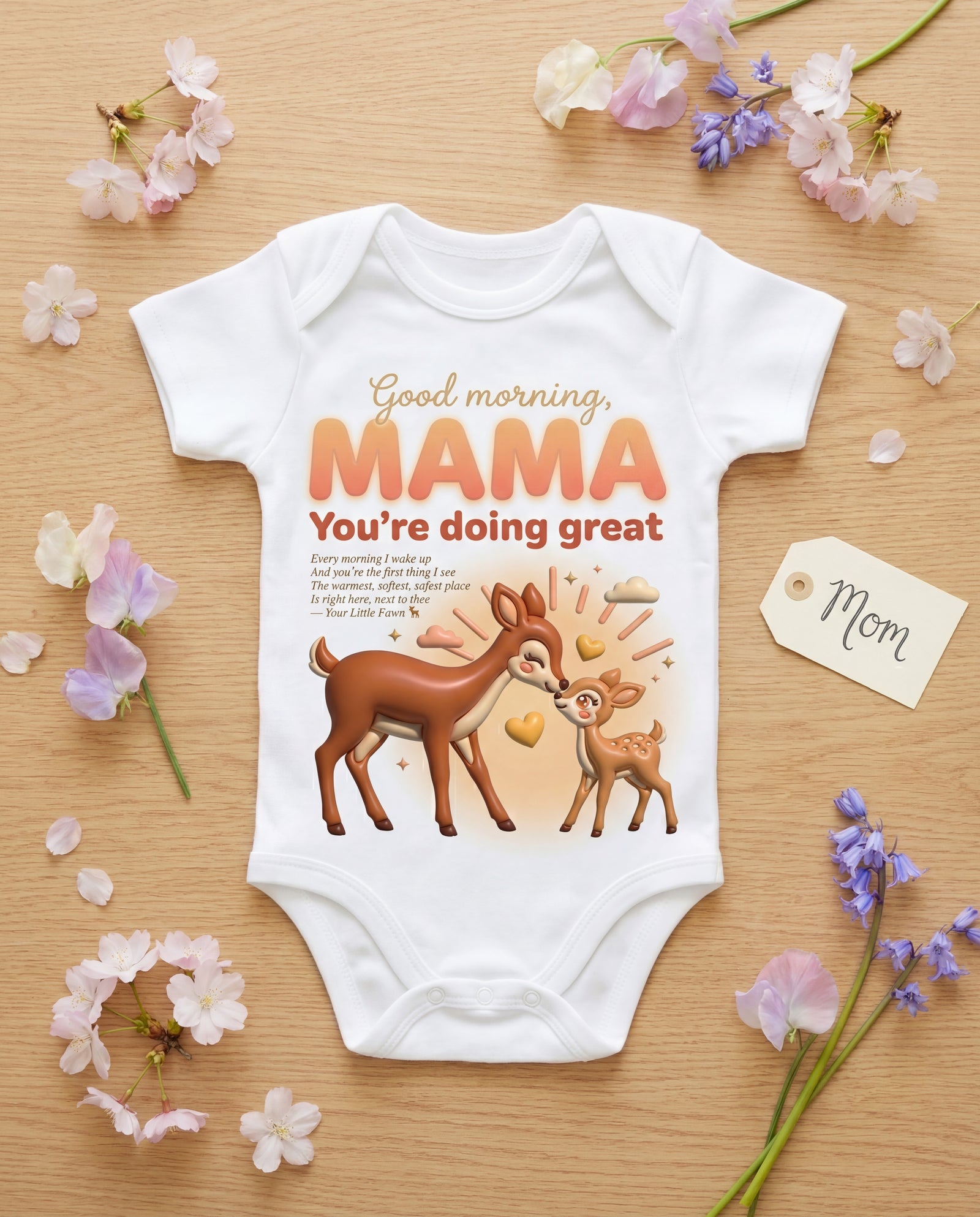 Deer Good Morning Mama Baby Onesie