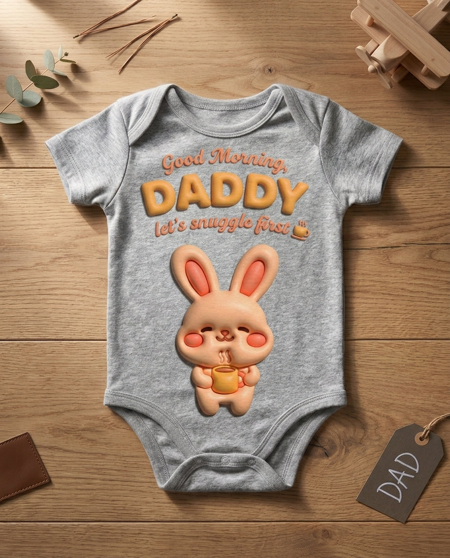 TotKind - Bunny Morning Snuggle Dad - Baby Onesie