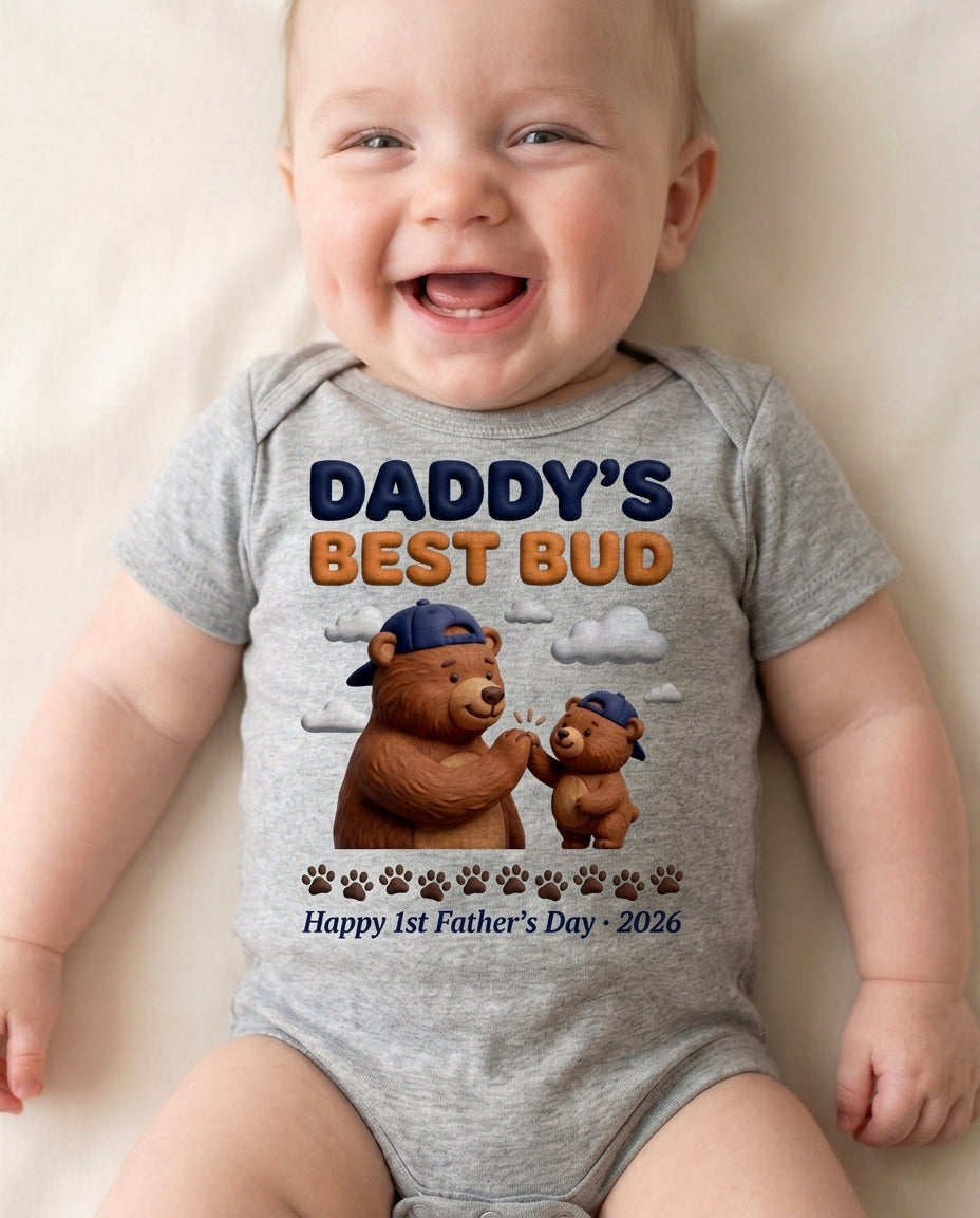 TotKind - Daddy Best Bud Bears - Baby Onesie