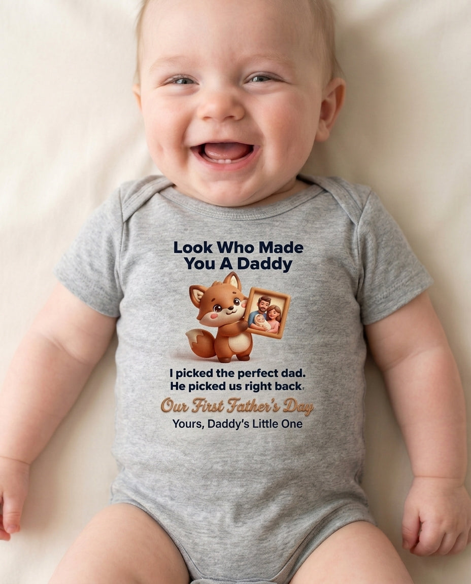 TotKind - NEW1 H2bH16 Warm-Pastel-Gradient Mom-to-Dad Voice - Baby Onesie - 19052026