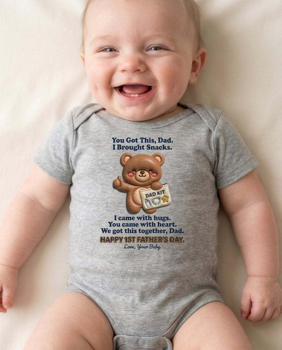TotKind - You Got This Dad v2 Survival Kit Bear FDA anti-pa - Baby Onesie