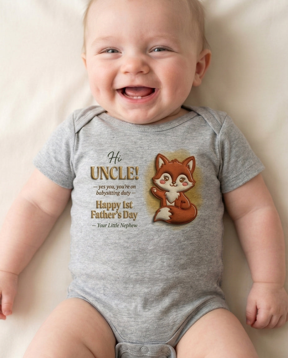 TotKind - Fox Uncle 1st Father's Day - Baby Onesie