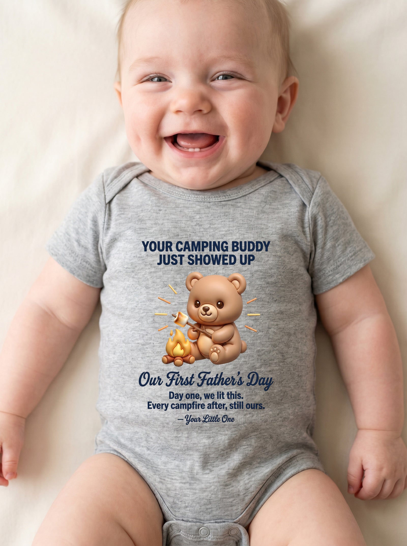 TotKind - NEW Campfire Buddy Bear Our First - Baby Onesie - 21052026