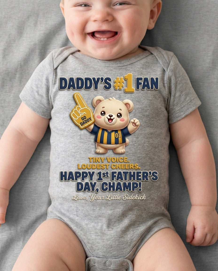 TotKind - Daddys Number One Fan Foam Finger Bear - Baby Onesie