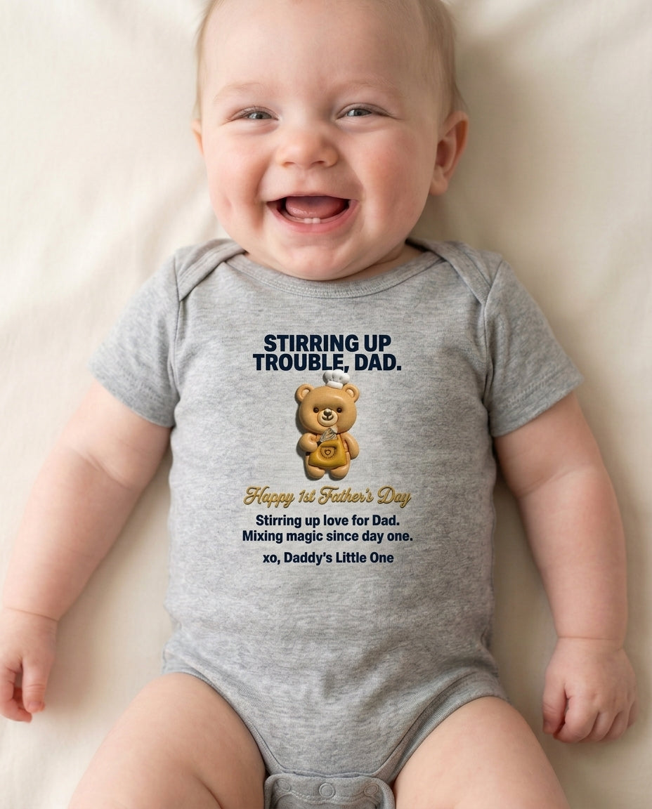 TotKind - Sous Chef Bear Happy 1st Fathers Day - Baby Onesie - 11052026