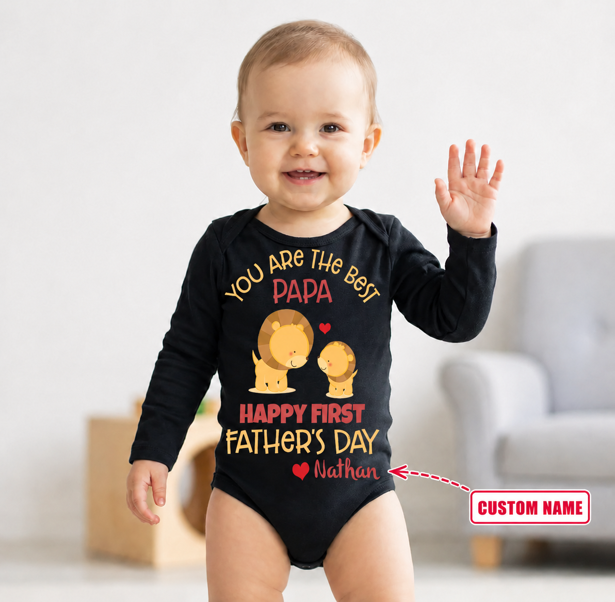 TotKind - You Are The Best Papa Happy First Father's Day - Personalized Baby Onesie