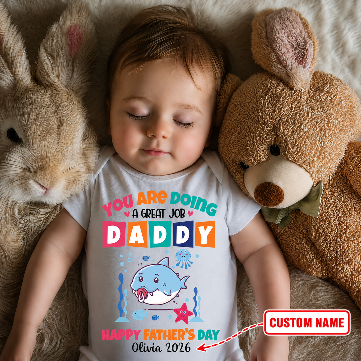 TotKind - You Are Doing A Great Job Daddy Baby Shark - Personalized Baby Onesie