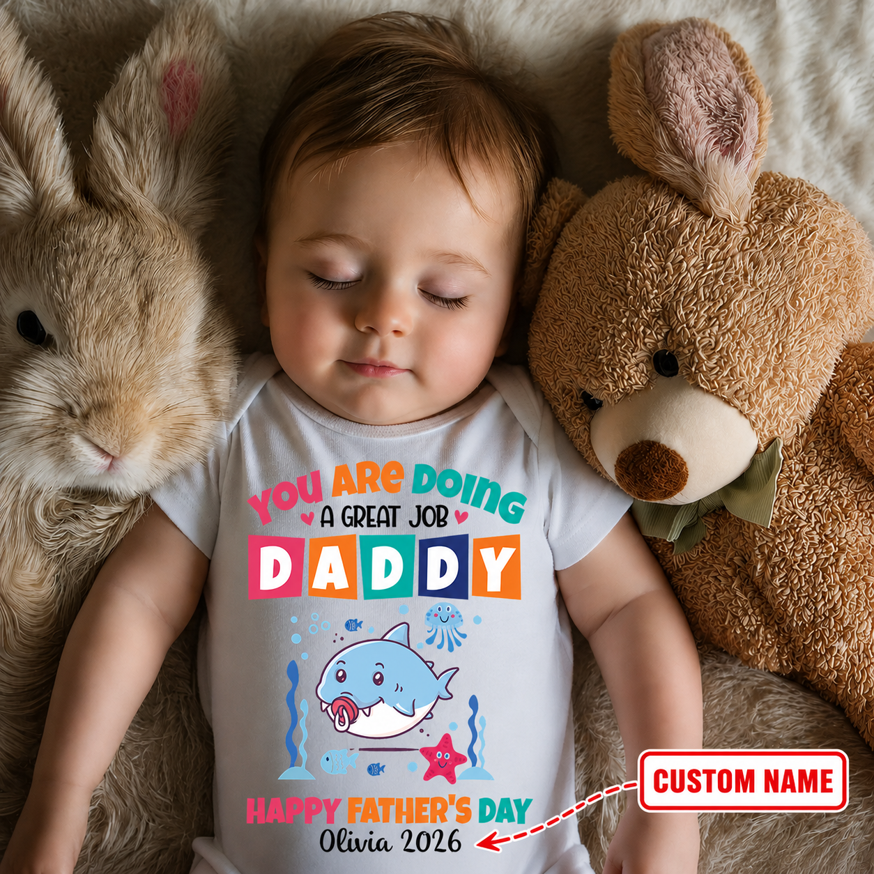 TotKind - You Are Doing A Great Job Daddy Baby Shark - Personalized Baby Onesie