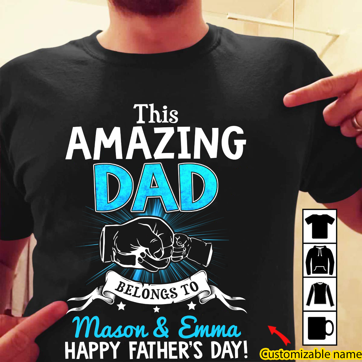 TotKind - This Amazing Dad Belongs To - Personalized Father's Day T-Shirt
