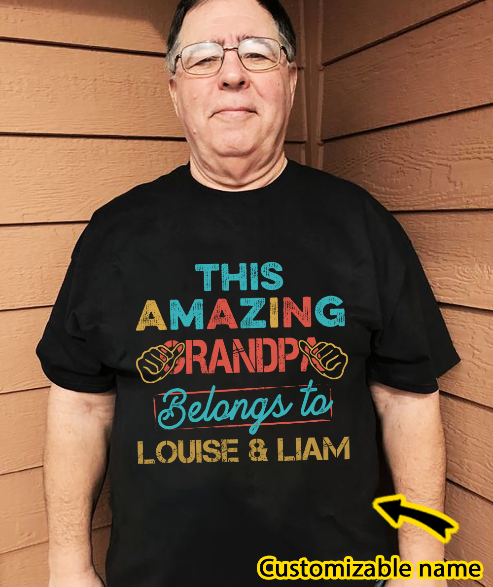 TotKind - This Amazing Grandpa Belongs To - Personalized Father's Day T-Shirt