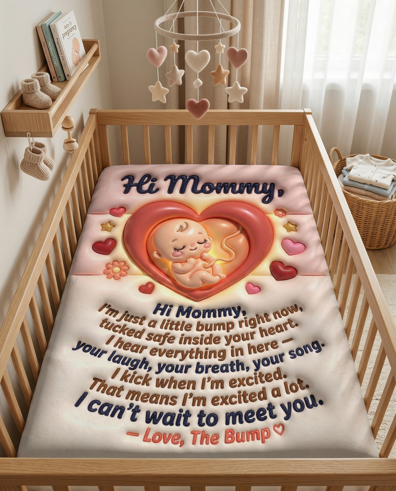 The Bump Floating In A Heart-Shaped Womb Blanket