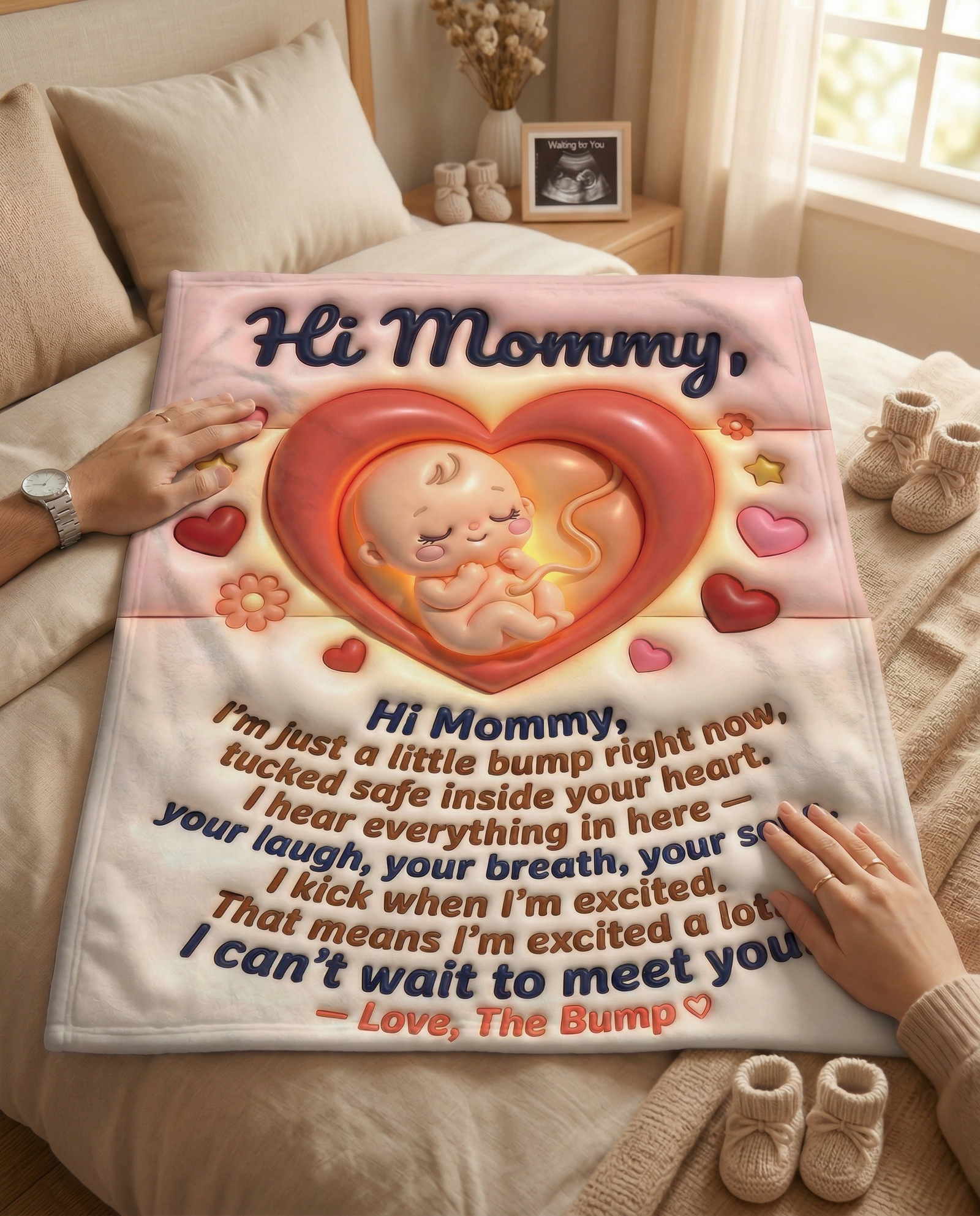 The Bump Floating In A Heart-Shaped Womb Blanket