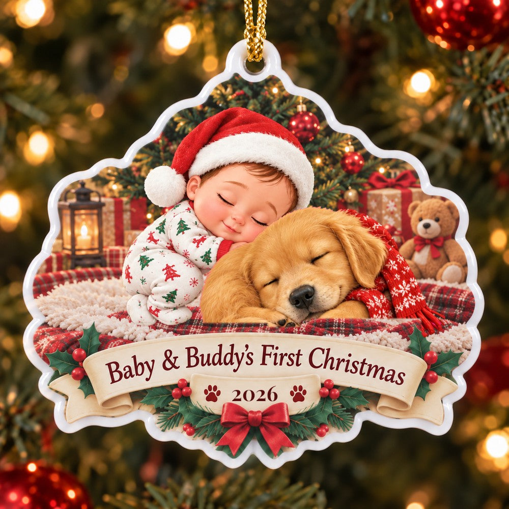 Baby & Puppy Ornament