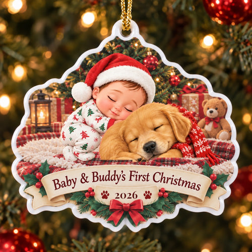 Baby & Puppy Ornament