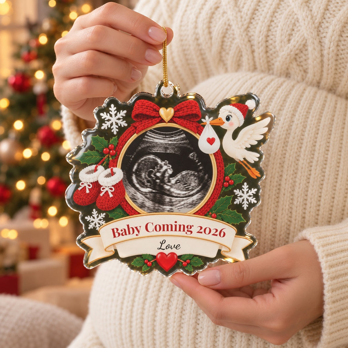 Baby Coming Ultrasound Ornament
