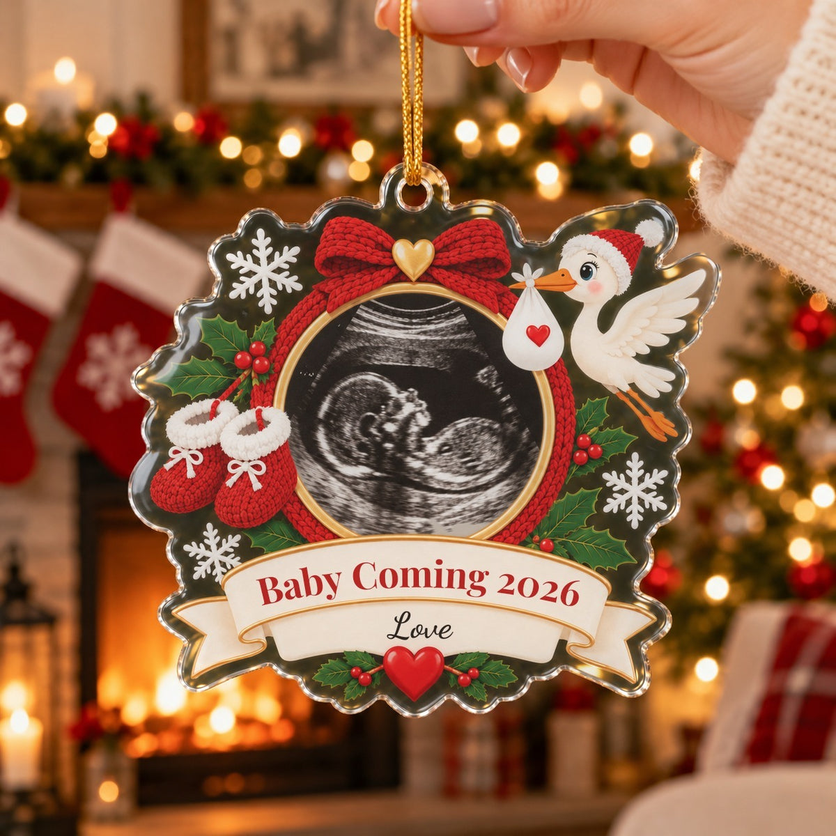 Baby Coming Ultrasound Ornament