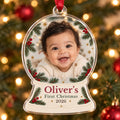 Baby Photo Snow Globe Ornament — personalized Christmas ornament