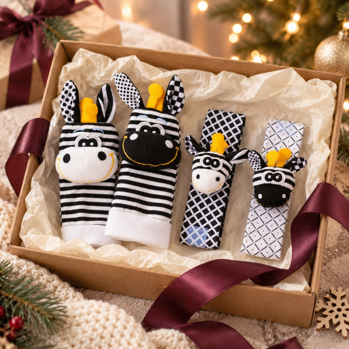 Baby Wrist Rattle & Foot Finder Socks Set — gift-ready