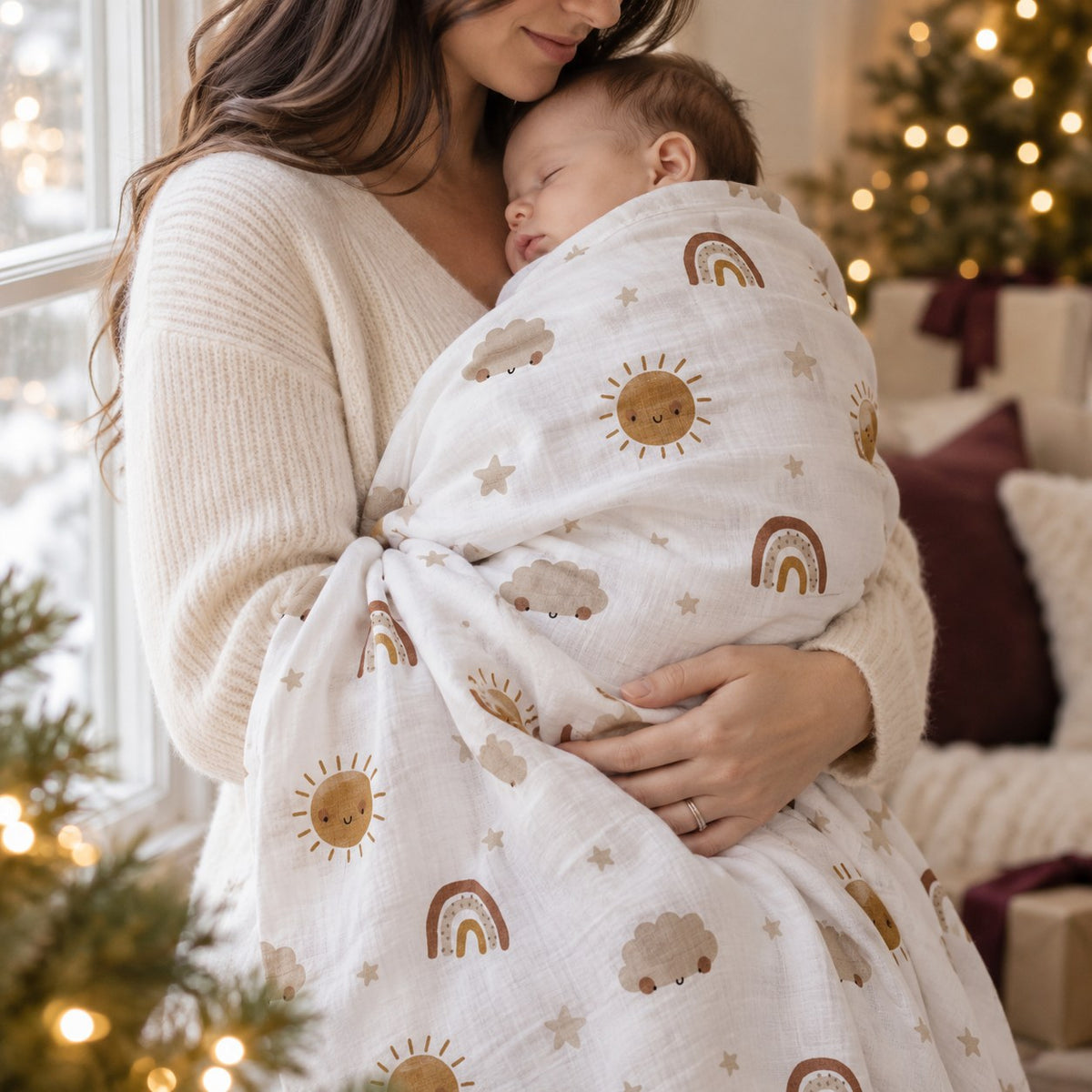 Bamboo Muslin Swaddle Blanket — at Christmas