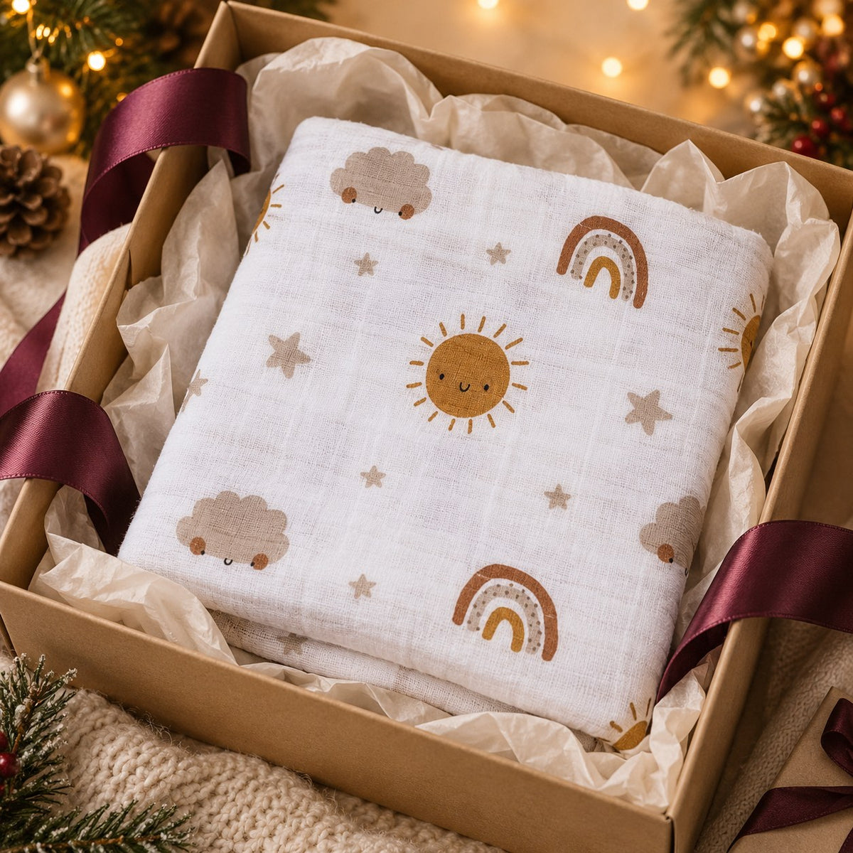 Bamboo Muslin Swaddle Blanket — gift-ready