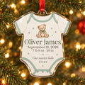 Birth Stats Bodysuit Ornament — personalized Christmas ornament