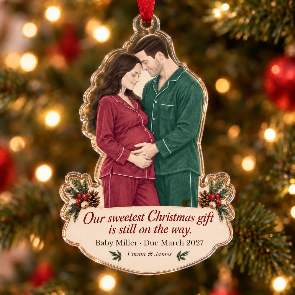 Expecting Couple Portrait Ornament