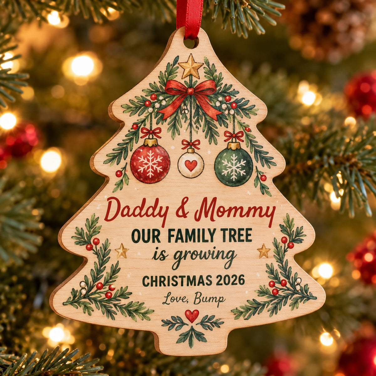 Our Family Tree Is Growing Wooden Ornament