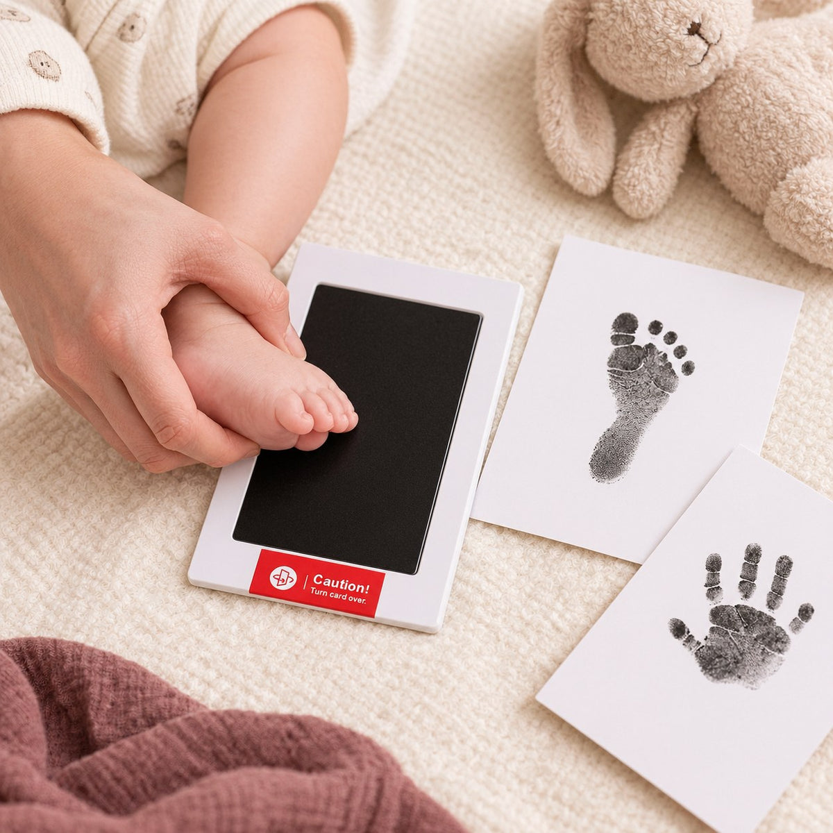 Inkless Baby Handprint & Footprint Kit — in use