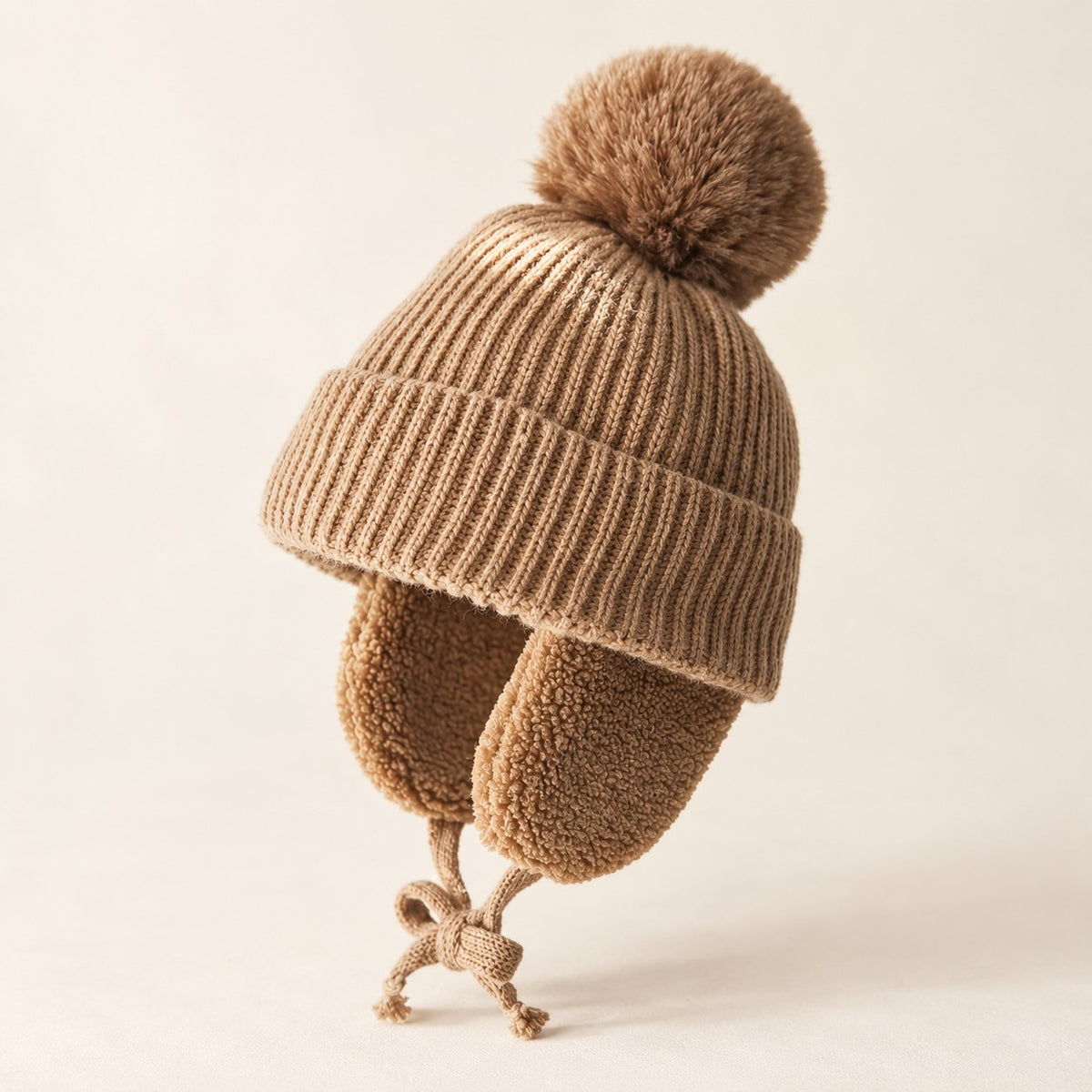 Big Pompom Earflap Beanie (Kids)