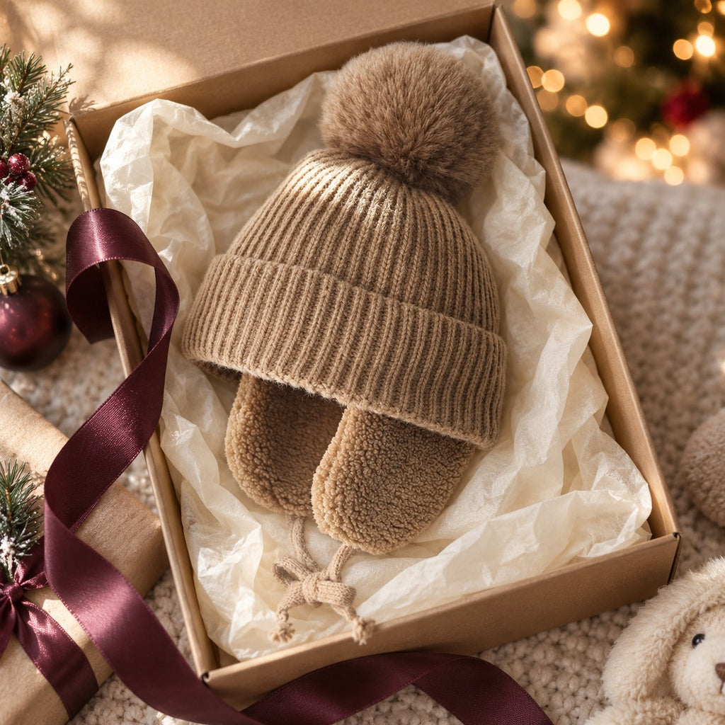 Big Pompom Earflap Beanie (Kids) — gift-ready